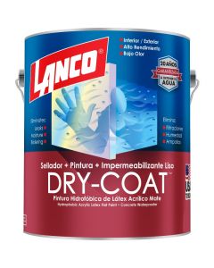 Pintura impermeabilizante látex Dry Coat blanco pastel mate 3.78 L (1gal) Lanco