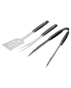 Set 3 utensilios de parrilla deluxe acero inoxidable / plástico basic living