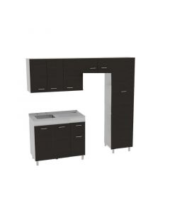 Kit de muebles para cocina volare con lavaplatos wengue (sin accesorios)