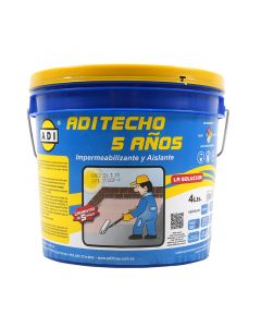 Adi techo rojo, impermeabilizante y aislante térmico 3.78 L (1 gal)