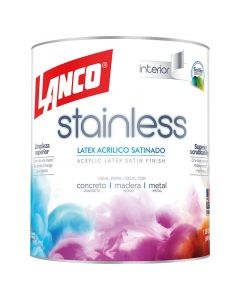 Pintura látex Stainless blanco satín 946 mL (1/4 gal) Lanco