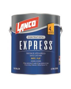 Pintura látex Express blanco mate 3.78 L (1 gal) Lanco