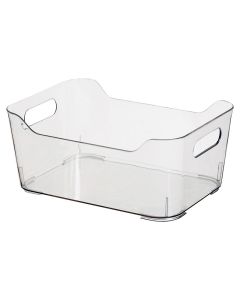 Organizador acrílico con asas laterales transparente (24.8 x 18 x 10.5) cm Basic Living