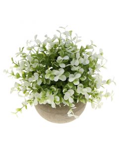 Planta artificial nieve polietileno blanco 14x18 cm Basic Living