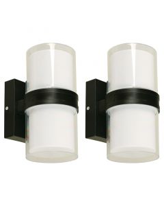 Set 2 lámparas LED exterior negra 7 W 4000 K 33715-2