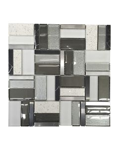 Malla helsinki gray gris de vidrio metal 30x30 cm / 1 pieza