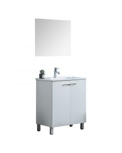 Mueble para baño Argelia MDF (86 x 60 x 46) cm blanco incluye lavamanos y espejo