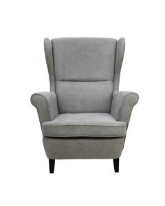 Sillón individual orejero (48 x 105 x 73) cm gris