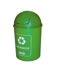 Basurero desechos organicos 20 litros verde cilíndrico