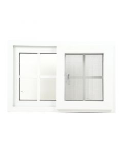 Ventana francesa pvc blanco corrediza con vidrio claro 60x40 cm