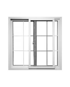 Ventana francesa pvc blanco corrediza con vidrio claro 100x120 cm