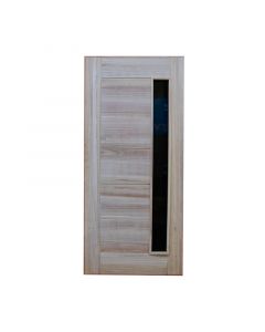 Puerta de cedro importado con ventana vertical 95x207
