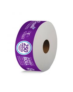 Papel higiénico jumbo roll hoja blanca doble 250 m