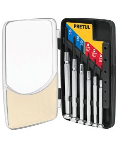 Set 6 desarmadores de precisión plana y phillips mango metálico Pretul