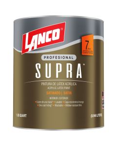 Pintura látex Supra blanco satín 946 mL (1/4 gal) Lanco