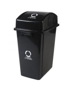 Basurero de reciclaje ordinario 42 litros color negro