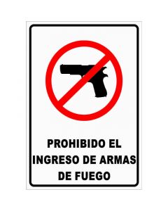 Rótulo Ingreso c/armas prohibido horizontal