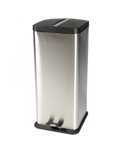 Basurero acero inoxidable cuadrado acabado satinado 30 l