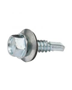 Tornillo #14 x 2.54 cm (1") hexagonal rosca ordinaria punta broca