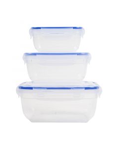 Set 3 piezas contenedores para alimentos plástico traslucido excellent houseware