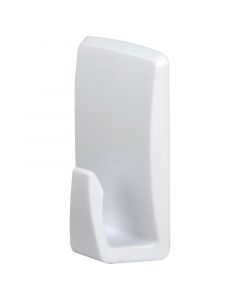 Gancho adhesivo plástico rectangular blanco 2 unidades