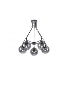 Lampara de techo cromo 5 luces e27 60w