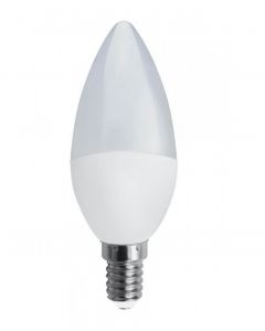 Bombillo vela 6.5w e27 nevado cálido 3000k