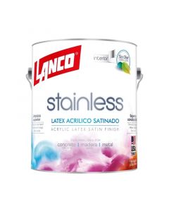 Pintura látex Stainless blanco satín 3.78 L (1 gal) Lanco