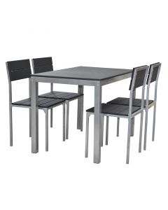 Set mesa de comedor + 4 sillas color negro