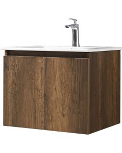 Mueble de baño Benín MDF 48 x 61 x 46 cm marrón incluye lavamanos y desagüe