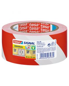 Rollo cinta de señalización 66 m rojo-blanco Tesa