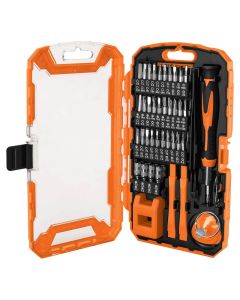 Set 77 puntas y accesorios con mango comfort grip para reparación electrónica Truper