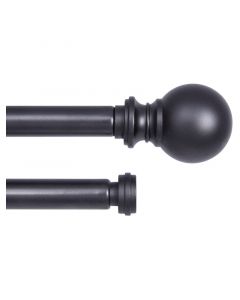 Cortinero doble newport acero liso negro 5/8" 168-305 cm