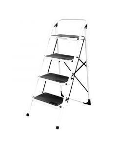 Escalera plegable de acero 4 peldaños 120 cm soporta hasta 150 kg