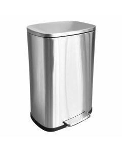 Basurero rectangular 50 l cromado