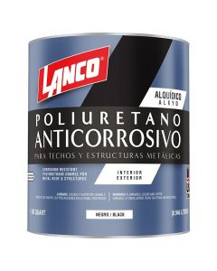 Pintura anticorrosiva de poliuretano negro 946 mL (1/4 gal) Lanco
