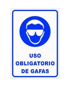 Rótulo Uso gafas obligatorio vertical