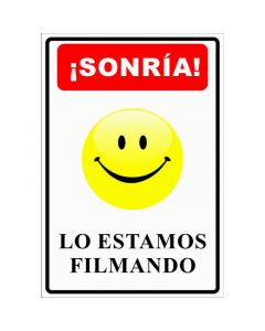Rótulo Sonríe lo estamos filmando ex
