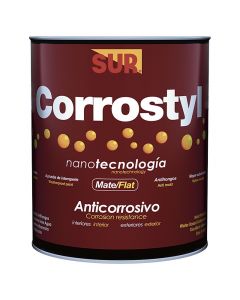 Anticorrosivo base látex corrostyl negro mate 1/4 galón