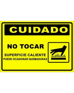 Rótulo No tocar superficie caliente