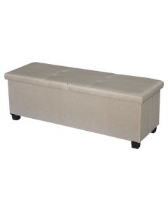 Ottoman mdf y tela beige soporta hasta 104 kg