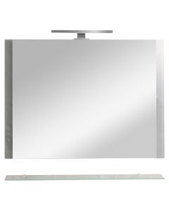 Espejo rectangular 80x60 cm borde esmerilado incluye repisa y luz
