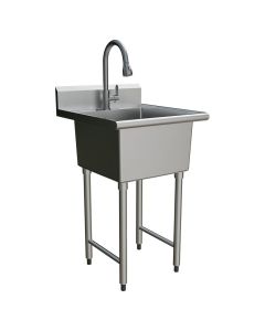 Fregadero comercial plateado Basic Living