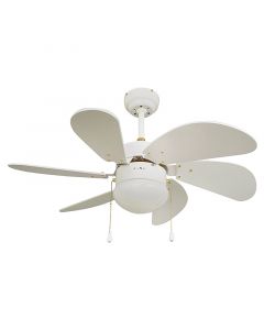 Ventilador de techo 81 cm (32") 6 aspas 1 luz blanco Designers Lighting