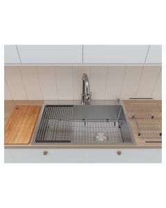 Fregadero acero inoxidable todo en uno montaje dual 1 batea (83 x 56) cm Aqua Nuova Deluxe