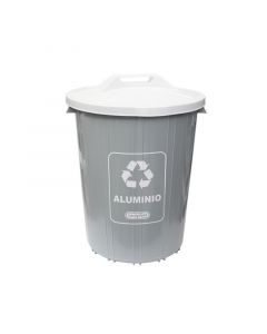 Basurero reciclaje aluminio 71 l color gris