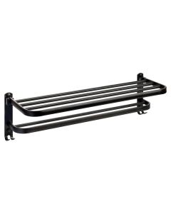 Respisa de metal para baño negro mate (60 x 17 x 21.5) cm con toallero