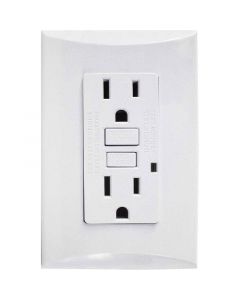 TOMA DOBLE GFCI 15A 125V BLANCO EAGLE LÍNEA PLATA