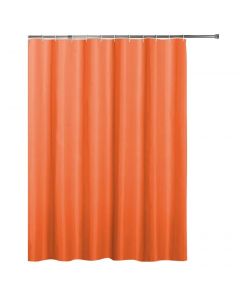 Set cortina de baño poliéster naranja suave 183x183 cm incluye 12 ganchos plásticos