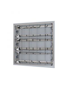 Base de lámpara comercial 2x2 3 luces blanco y cromo